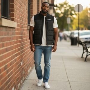 Dickies Storm Mens Puffer Vest Black‎ Full Zip Insulated Sleeveless Jacket